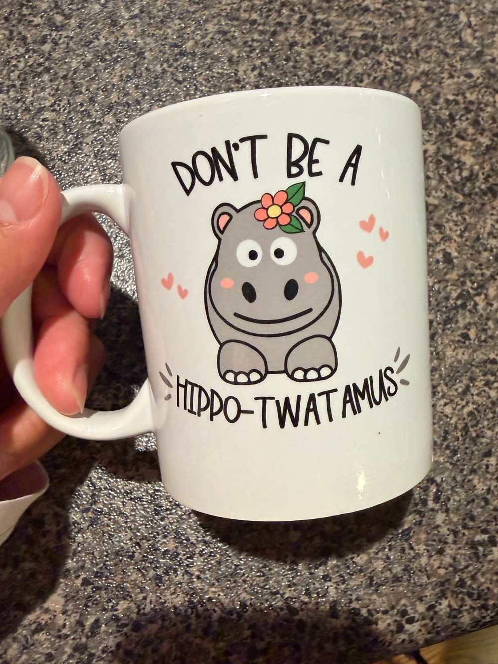 Don't Be a Hippo-Twatamus White Ceramic Mug - Humorous Animal Coffee Cup
